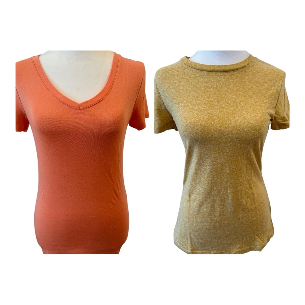 Merona Orange and Yellow Fitted Short Sleeve Tees